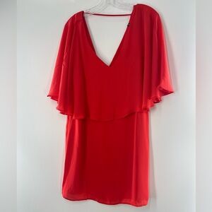 NWOT Krisa V Neck Butterfly Sleeve Orange Small Dress